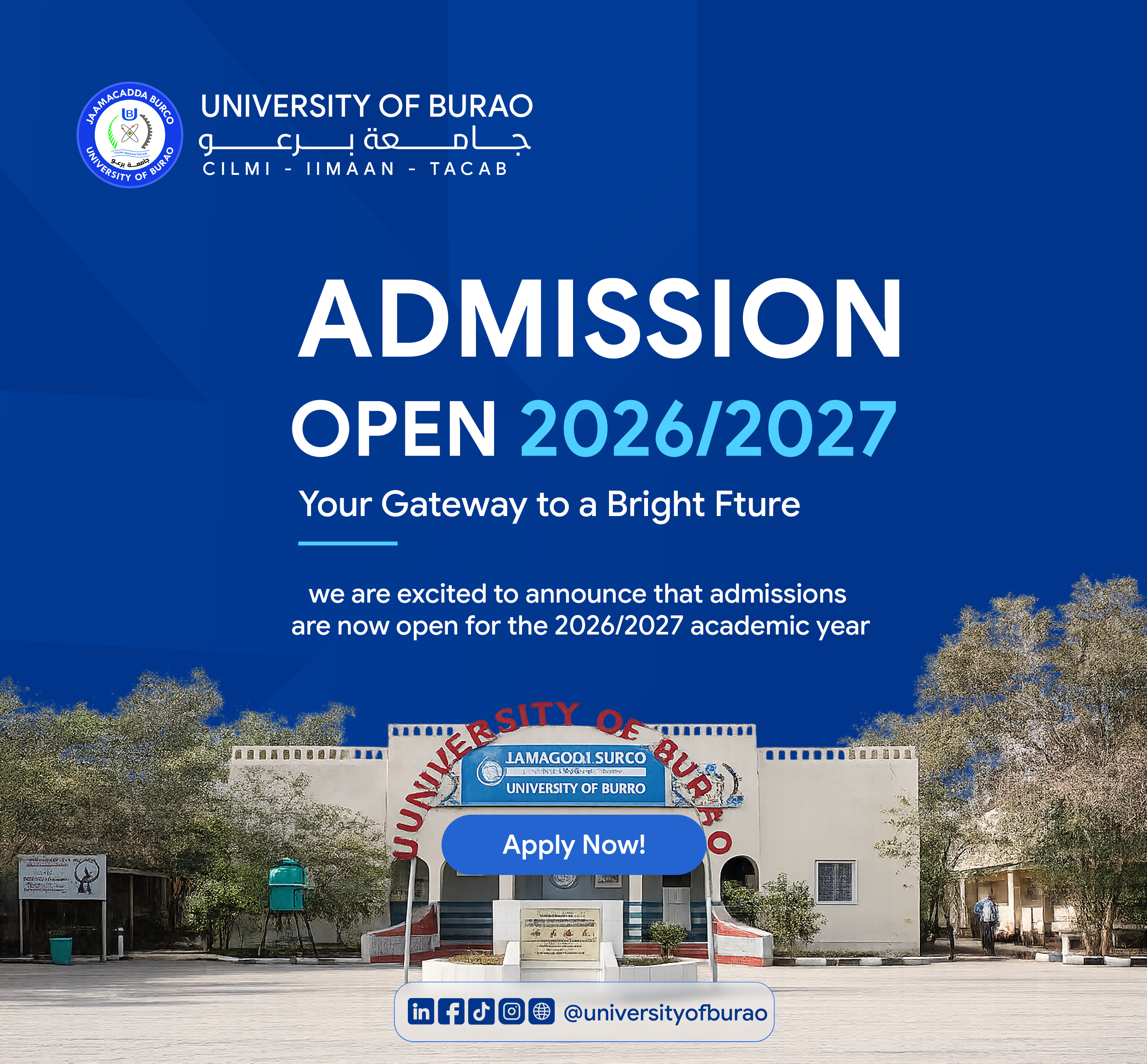 ADMISSIONS OPEN 2026/2027! 🎓
